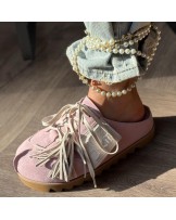 SKÓRZANE KLAPKI PREMIUM RÓŻOWE ▪️