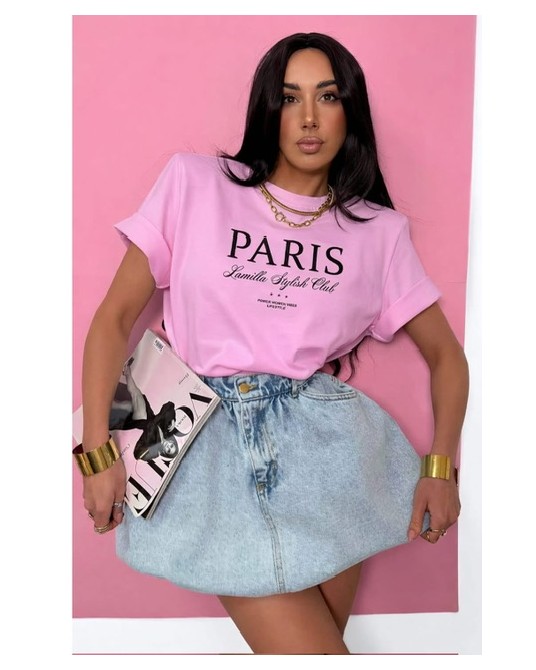 KOSZULKA RÓŻOWA PARIS HAFT ▪️