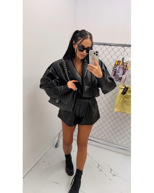 SKÓRZANA KURTKA TESSA ▪️CZARNA