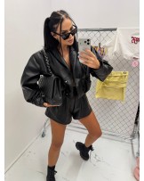 SKÓRZANA KURTKA TESSA ▪️CZARNA