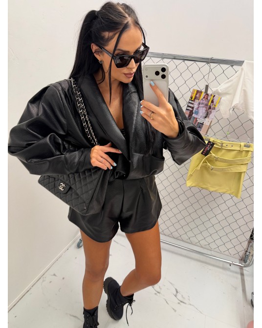 SKÓRZANA KURTKA TESSA ▪️CZARNA