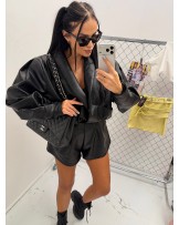 SKÓRZANA KURTKA TESSA ▪️CZARNA