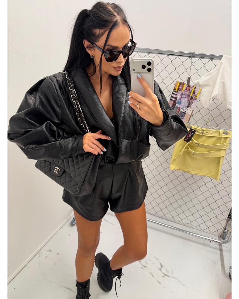 SKÓRZANA KURTKA TESSA ▪️CZARNA