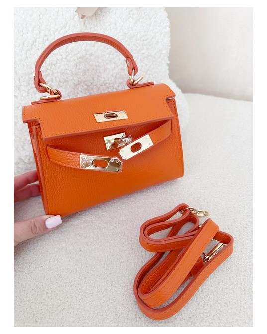 SKÓRZANA TOREBKA KELLY POMARAŃCZ ▪️