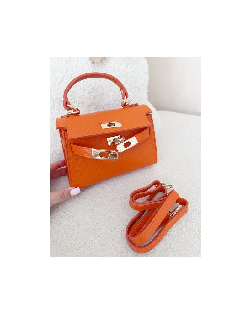 SKÓRZANA TOREBKA KELLY POMARAŃCZ ▪️