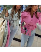 KRÓTKI TRENCZ ISABELL ▪️różowy