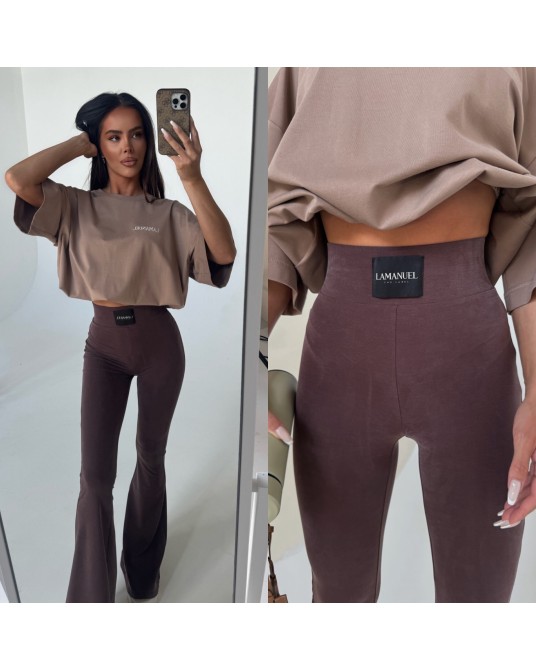 Spodnie dzwony Leggisny ▪️CZEKOLADOWE ER