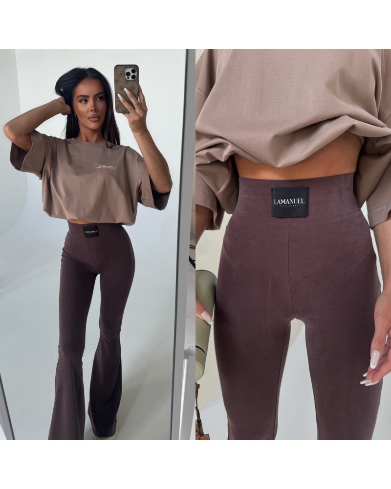 Spodnie dzwony Leggisny ▪️CZEKOLADOWE ER