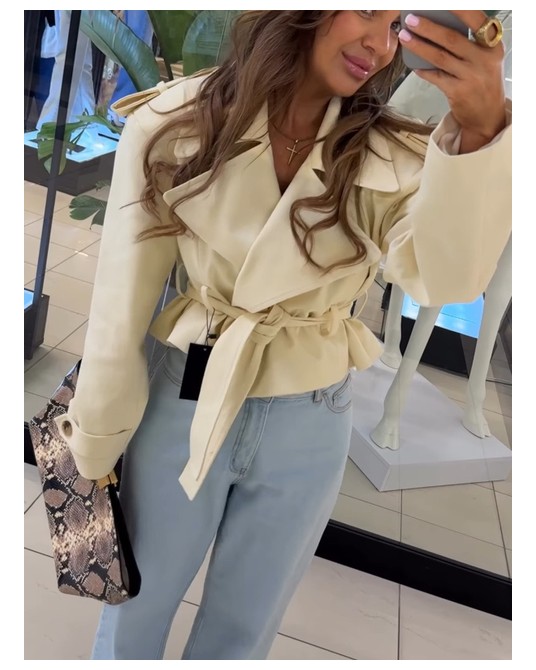 KRÓTKI TRENCZ ISABELL ▪️Masełkowy