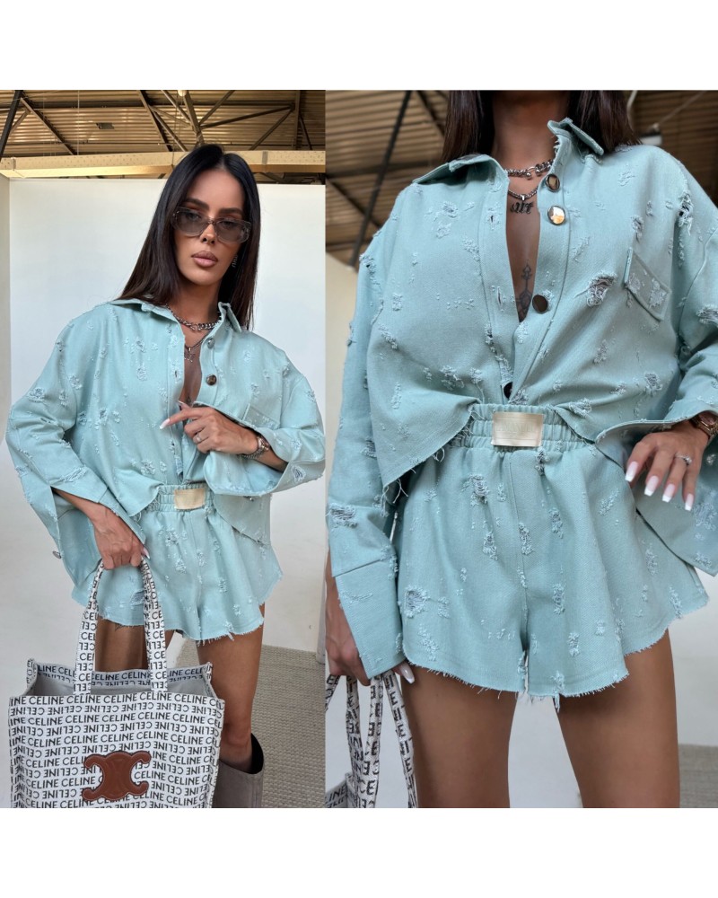 KURTKA  DENIM LIMITED MIĘTOWA