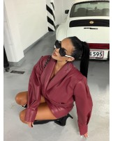 SKÓRZANA KURTKA TESSA ▪️Malina