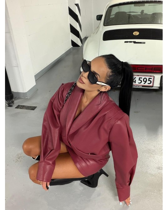 SKÓRZANA KURTKA TESSA ▪️Malina