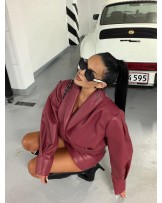 SKÓRZANA KURTKA TESSA ▪️Malina