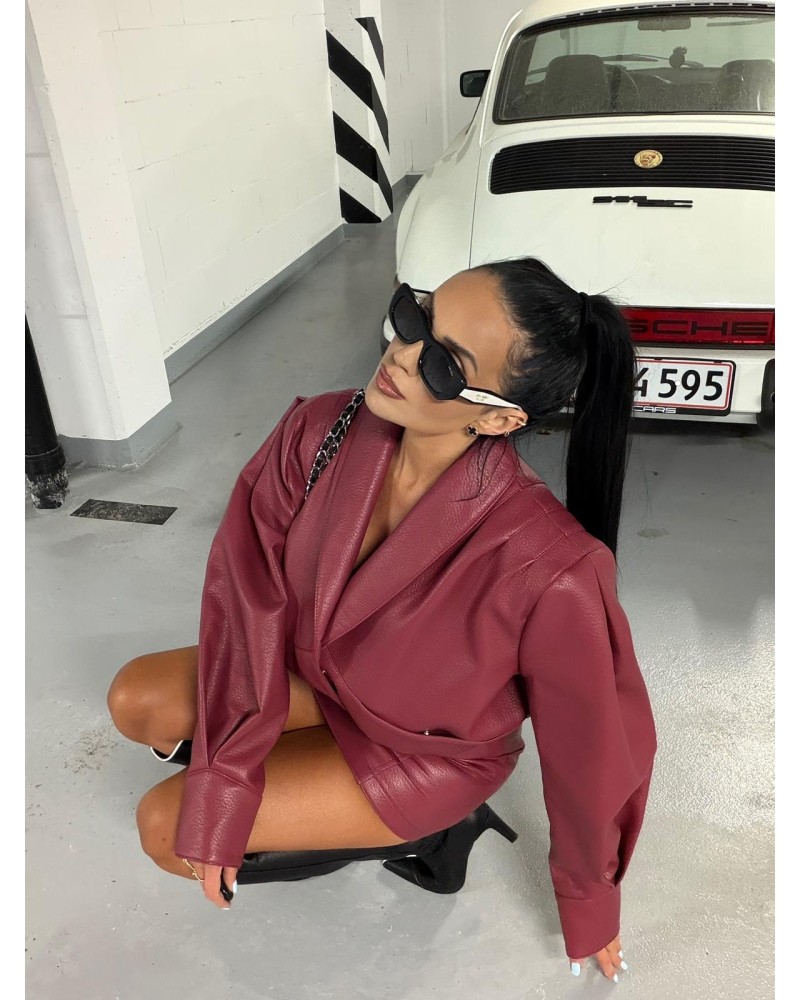 SKÓRZANA KURTKA TESSA ▪️Malina