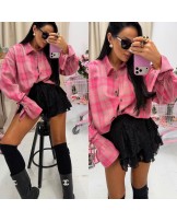 KOSZULA W KRATĘ SPRING ▪️Pink