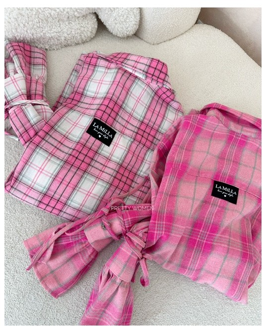 KOSZULA W KRATĘ SPRING ▪️Pink