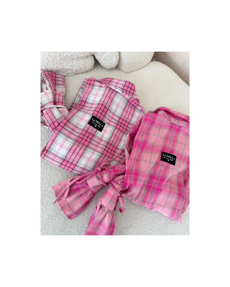 KOSZULA W KRATĘ SPRING ▪️Pink