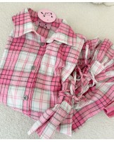 KOSZULA W KRATĘ SPRING ▪️Pink
