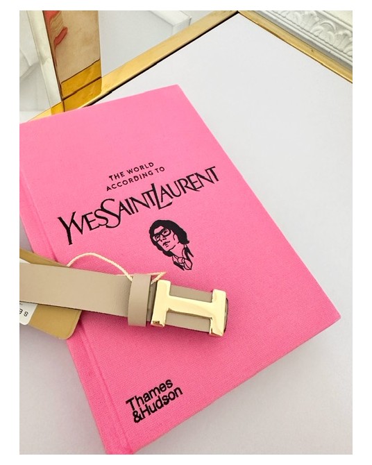 SKÓRZANY PASEK H ▪️NUDE