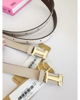 SKÓRZANY PASEK H ▪️NUDE