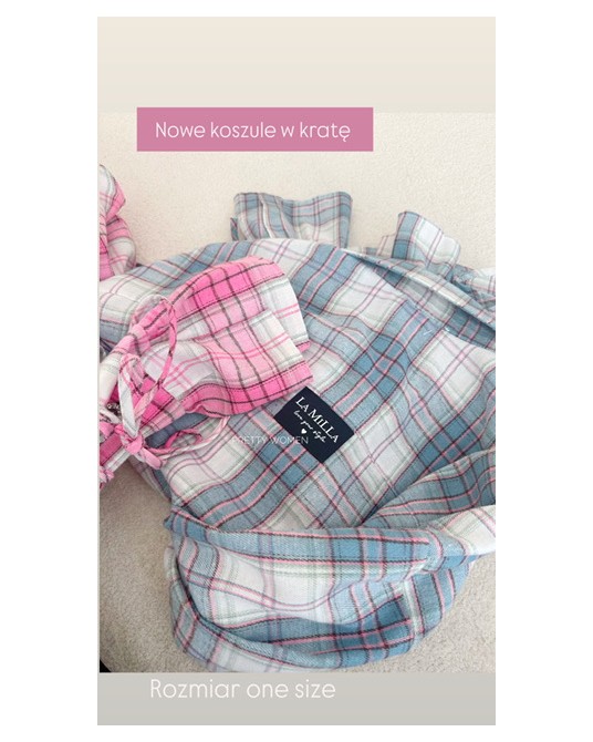 KOSZULA W KRATĘ SPRING ▪️niebieski róż