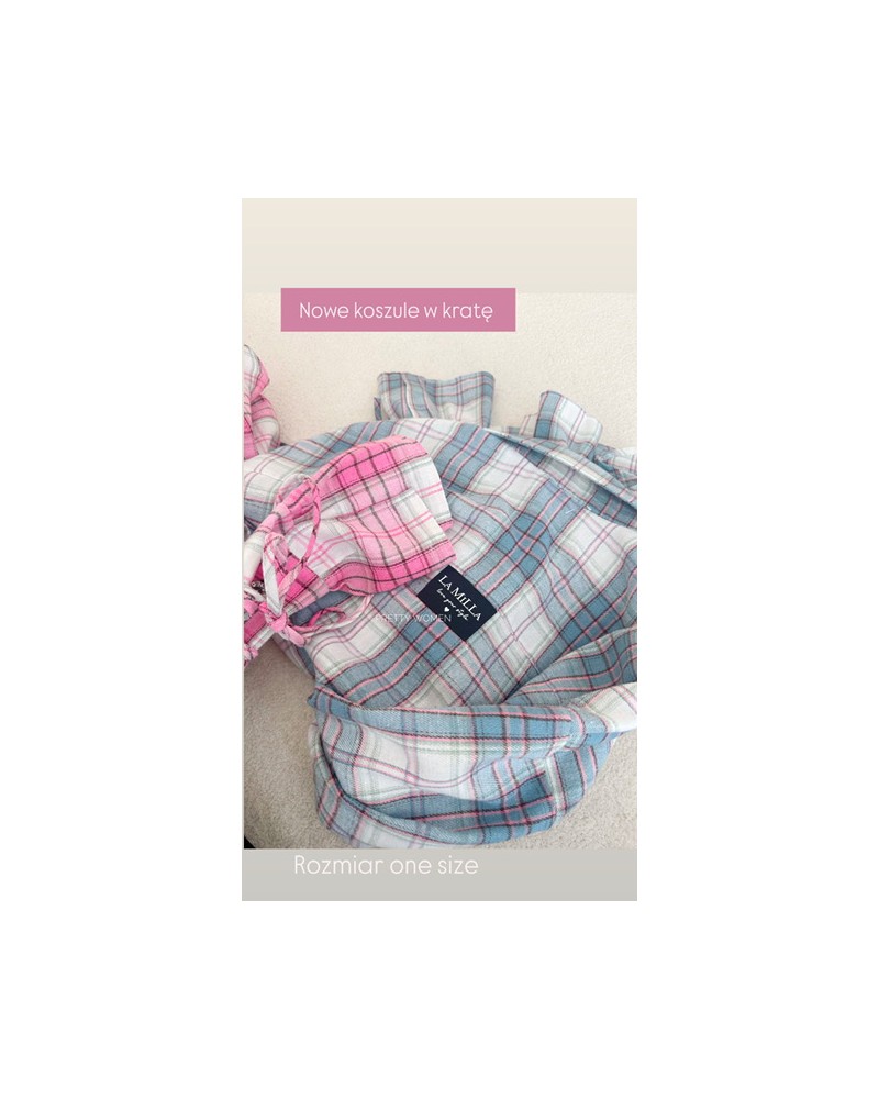 KOSZULA W KRATĘ SPRING ▪️niebieski róż