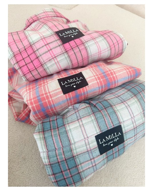 KOSZULA W KRATĘ SPRING ▪️niebieski róż