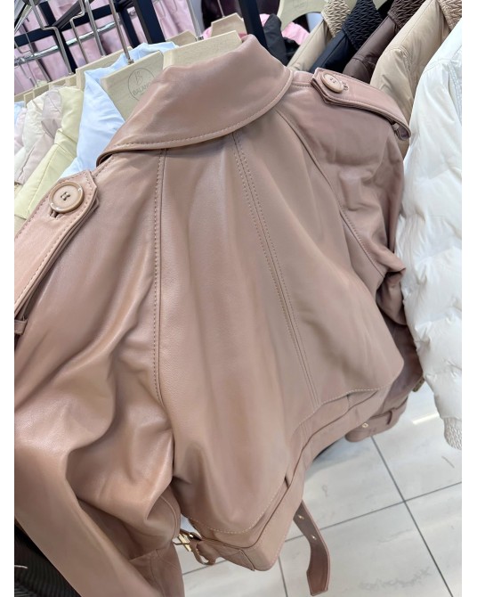 SKÓRZANA KURTKA 100 % leather beżowa ▪️