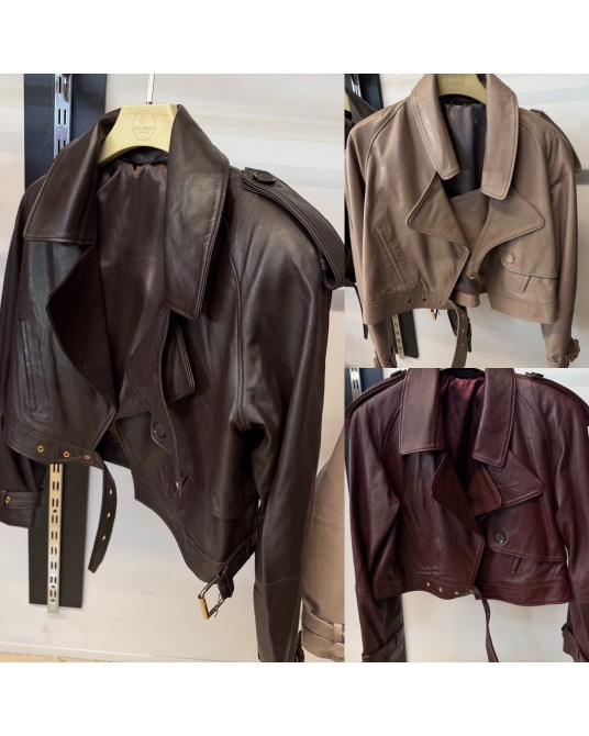 SKÓRZANA KURTKA 100 % leather CZEKOLADOWA  ▪️