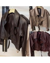 SKÓRZANA KURTKA 100 % leather CZEKOLADOWA  ▪️