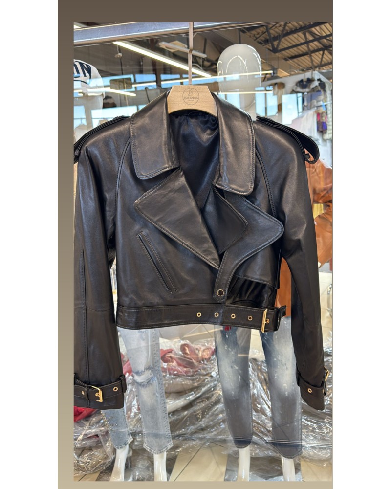 SKÓRZANA KURTKA 100 % leather CZEKOLADOWA  ▪️