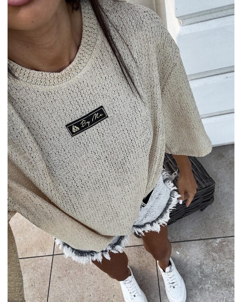 Bluzka T-shirt MARMARIS WAVES – beżowa