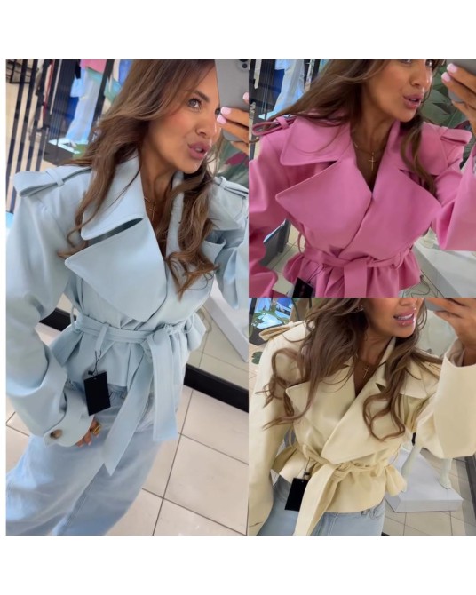 KRÓTKI TRENCZ ISABELL ▪️błękitny