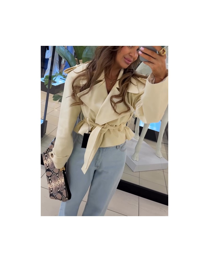 KRÓTKI TRENCZ ISABELL ▪️Masełkowy