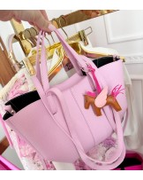 SKÓRZANA TOREBKA MID  ▪️POLENEE Róż cukierkowy