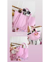 SKÓRZANA TOREBKA MID  ▪️POLENEE Róż cukierkowy