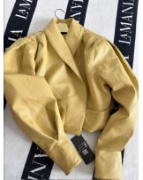 SKÓRZANA KURTKA TESSA ▪️MIODOWA