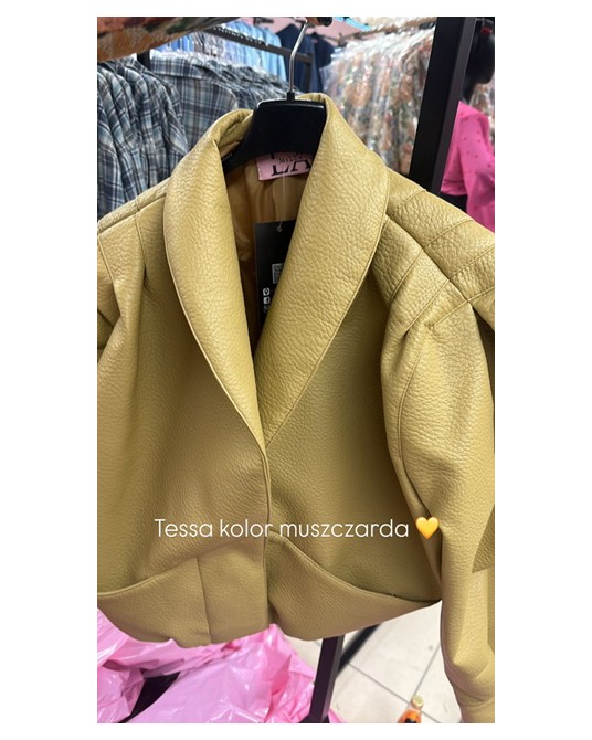SKÓRZANA KURTKA TESSA ▪️MIODOWA