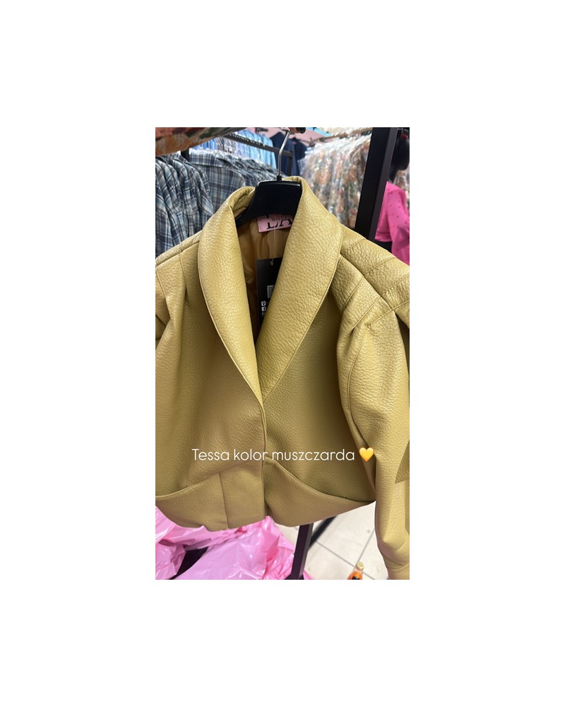 SKÓRZANA KURTKA TESSA ▪️MIODOWA