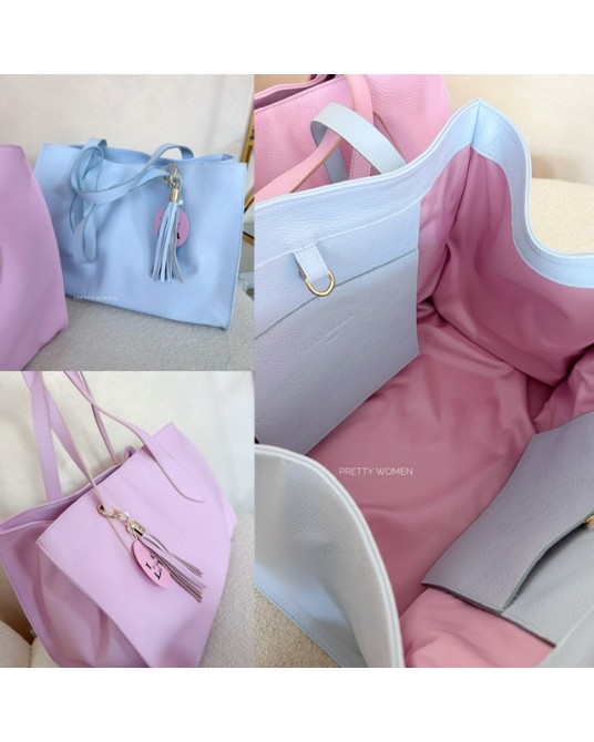 DUŻA SKÓRZANA TOREBKA ▪️różowa