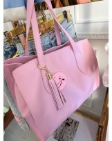 DUŻA SKÓRZANA TOREBKA ▪️różowa