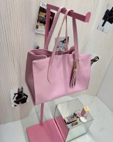 DUŻA SKÓRZANA TOREBKA ▪️różowa