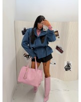 DUŻA SKÓRZANA TOREBKA ▪️różowa