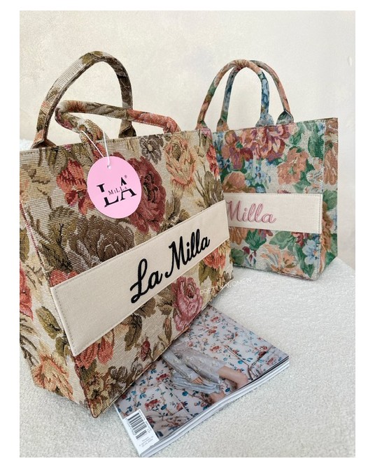 TOREBKA ROSALIA  LA MILLA  LUXURY z różowym haftem