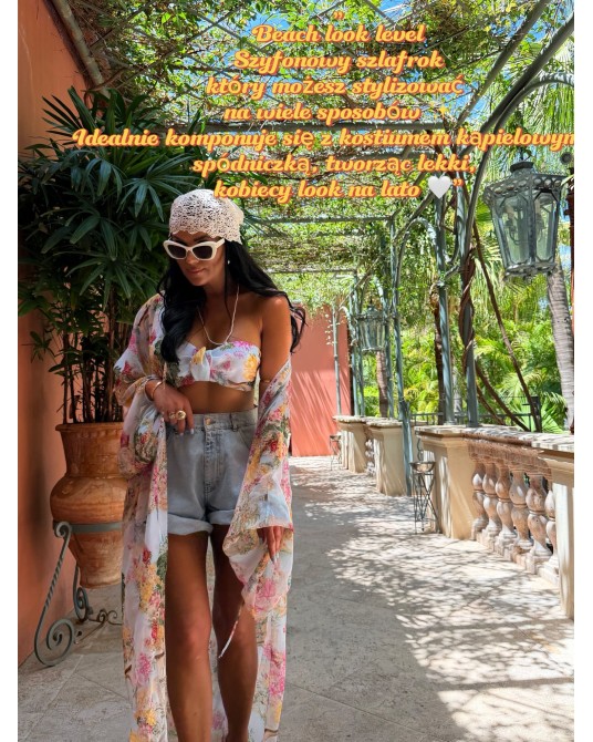 SZYFONOWY SZLAFROK KIMONO ROMA
