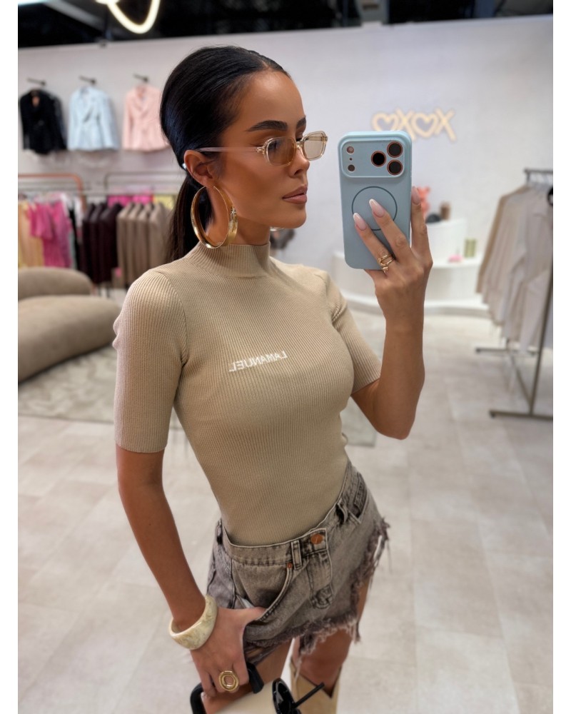 DZIANINOWY TOP COZY ▪️premium BEŻOWY