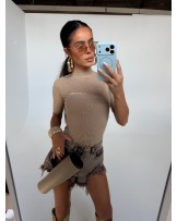 DZIANINOWY TOP COZY ▪️premium BEŻOWY