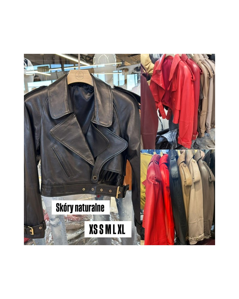 SKÓRZANA KURTKA 100 % leather CZERWONA   ▪️