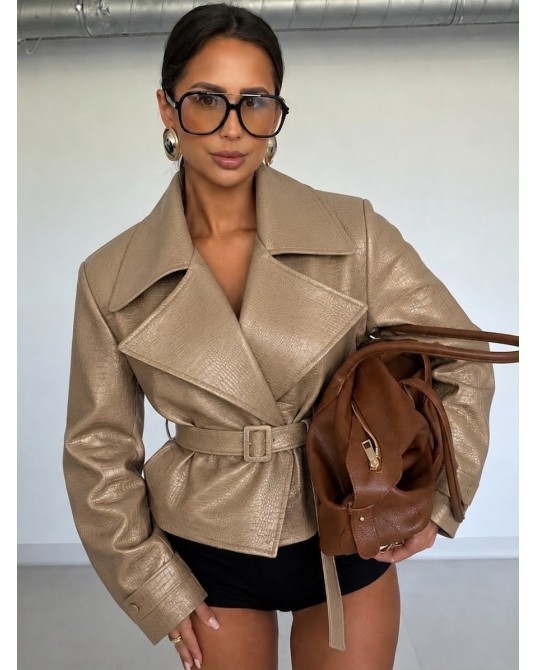 BEŻOWA  KURTKA LEATHER ▪️