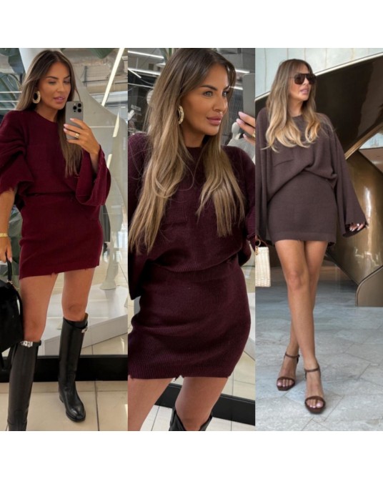 SWETERKOWY KOMPLET bordo    ▪️premium